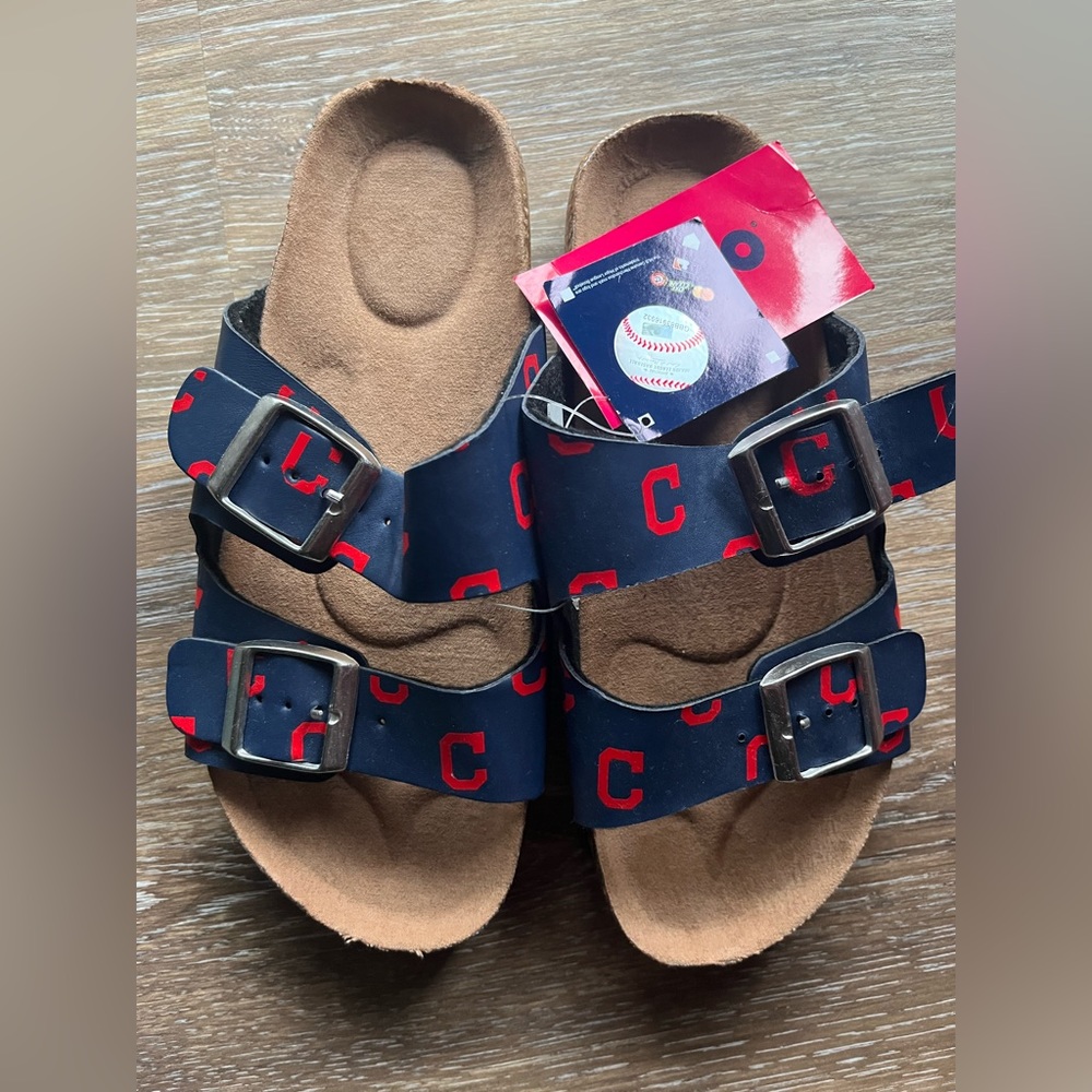FOCO Double Buckle Sandals - Cleveland Indians (Guardians)
